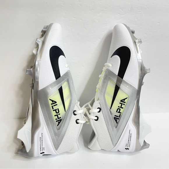 Nike Alpha Menace 4 Pro Football Cleats FD7037-100 White Metallic Silver - Picture 3 of 6